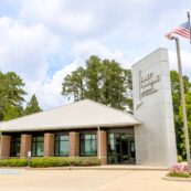 A ground level photo of the First Federal Bank of Louisiana Pineville Branch located at 3305 Louisiana Hwy 28 E in Pineville, Louisiana.